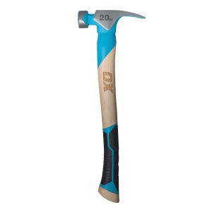 Pro 20-Ounce Milled Face Framing Hammer | Curved Hickory Handle w/ TPR Grip 