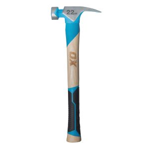 Pro 22-Ounce Milled Face Framing Hammer | Straight Hickory Handle w/ TPR Grip 