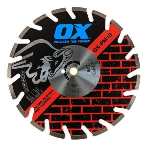 OX Professional Masonry & Brick Blade with 10 mm segments and U gullet