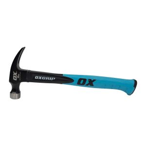 OX Trade 16-Ounce Fiberglass Handle Straight Claw Hammer