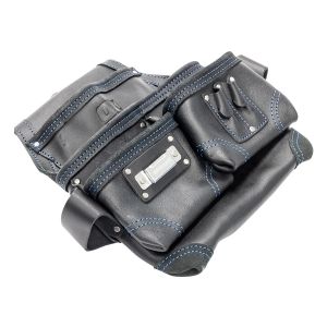 OX Trade Black Leather 6 Pocket Tool Pouch
