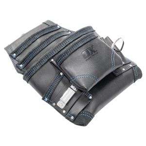 OX Trade Black Leather 8 Pocket Tool Pouch