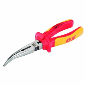 Pro VDE Bent Long Nose Pliers - 8in / 200mm