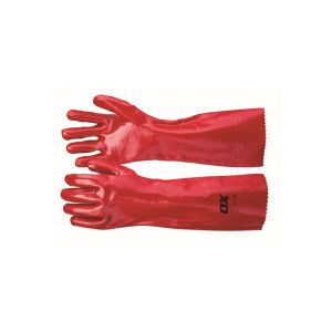 Red PVC Gauntlets - Size 10 (XL)