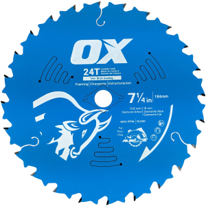 OX Pro Wood Cutting 24 Tooth Coated Saw Blade